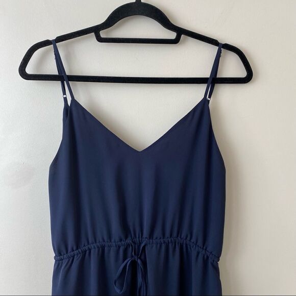 Aritiza-Babaton “Casimir” Navy Wrap Back Tie Mini Dress - Picture 4 of 11